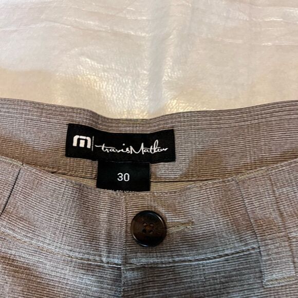 Travis Mathew Grommet Gray Check Performance Stretch Men’s Shorts Size 30 NWT - Picture 4 of 6